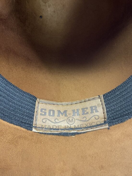 Vntg SOM-HER Brown Western Cowboy Hat~ Size M